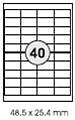 Etiketten  48,5x25,4mm weiß Inkjet/Laser/Copy KORES 100 Blatt, 4000 Etiketten