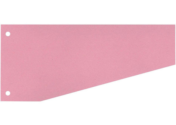 Trennstreifen 100 Stück trapezförmig Rosa 24,0 x 10,5/6,0 cm, 190g/m², für DIN A4, gelocht