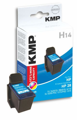 Tinte HP C8728AE No. 28 kompatibel KMP H14 17 ml, color, 113% mehr Inhalt als Original !!!