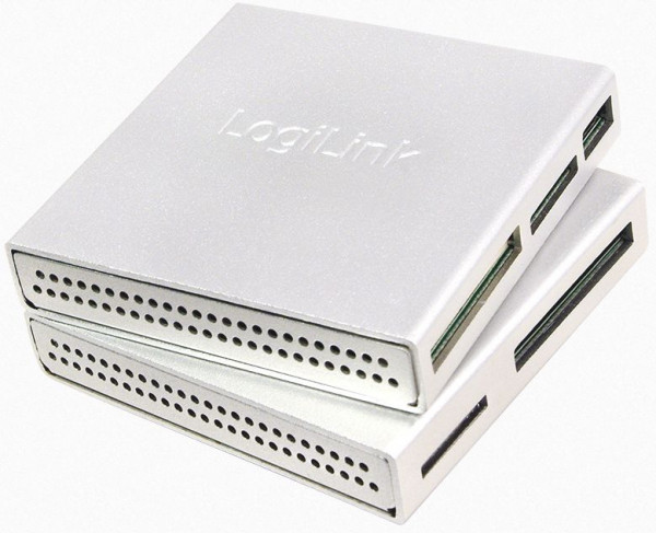 Card-Reader Logilink USB 2.0 silber CR0018 Kartenleser, Gehäusematerial: Aluminium