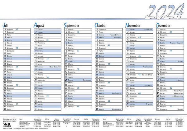Tafelkalender 2024 A4 quer neutral einzeln (Umverpackung 10 Stück)