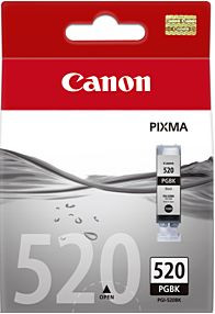 Tinte Canon PGI-520bk schwarz pigmentiert Original für ca. 324 Seiten bei 5% Deckung, oem 2932B001, 19 ml