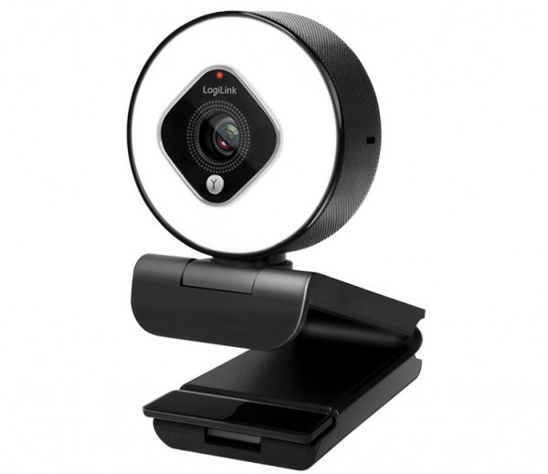 Webcam Logi FullHD mit Autofokus, 76°, Autofokus, Dual-Mikrofon, Ringlicht, Stativ, Plug-and-play