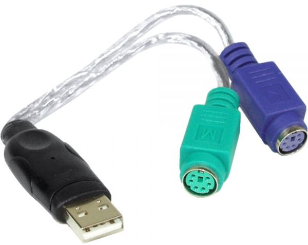 USB-Adapter an PS/2-Tastatur + PS/2-Maus (USB 1.1) über USB (z.B. Notebooks) wird 'normale' PS2-Maus