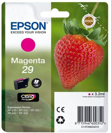 Tinte EPSON T29834010 Original Magenta Erdbeere C13T29834010, für ca. 180 Seiten