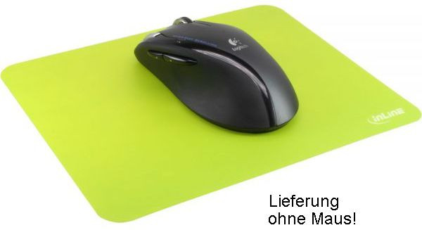 Mauspad/Mausmatte InLine antimikrobiell, ultradünn, Grün Maus-Pad, 220x180x0,4mm