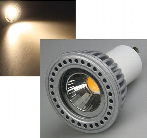 LED Strahler GU10 6 W warmweiss 340 Lumen dimmbar mit neuer COB Technik