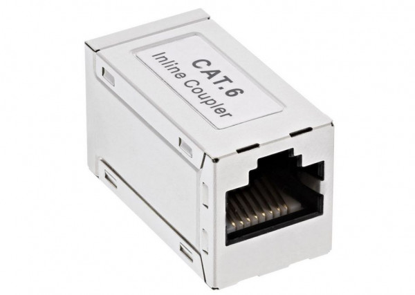 CAT6-Verbinder 2*Buchse 8/8 voll geschirmt, 1:1 zum Verlängern vorkonfektionierter Kabel, Inline Coupler