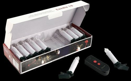 LED Lichterkette 10 Kerzen mit Funk-Fernbedienung Weihnachtbaumbeleuchtung für Innen und Außen