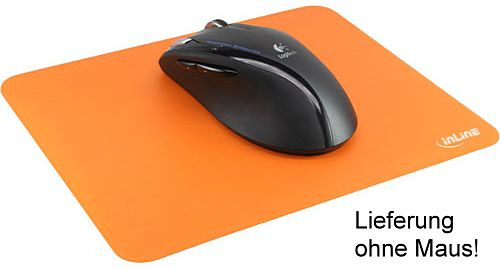 Mauspad/Mausmatte InLine antimikrobiell, ultradünn, Orange Maus-Pad, 220x180x0,4mm