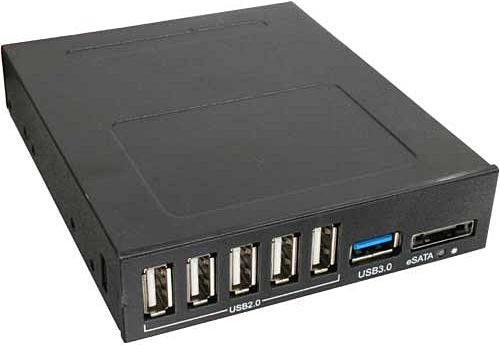 Frontpanel-Kit 1x USB 3.0, 5xUSB 2.0, 1x eSATA für Floppy-Laufwerksschacht (3,5'')