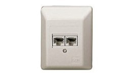 ISDN-Anschlußdose 2*RJ45 ISDN AP auf Putz, mit Endwiderstand, anschaltbar