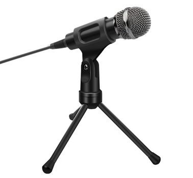 Mikrofon EQUIP Tischmikrofon, 3.5mm Klinke Plug & Play, Desktop-Ständer, Kabellänge 1.8m