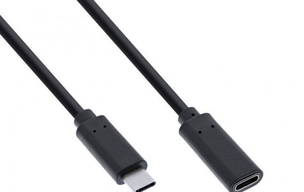 USB-Kabel C-Stecker an C-Buchse 2m Schwarz USB 3.2 zum Verlängern einer vorhandenen USB-C Verkabelung