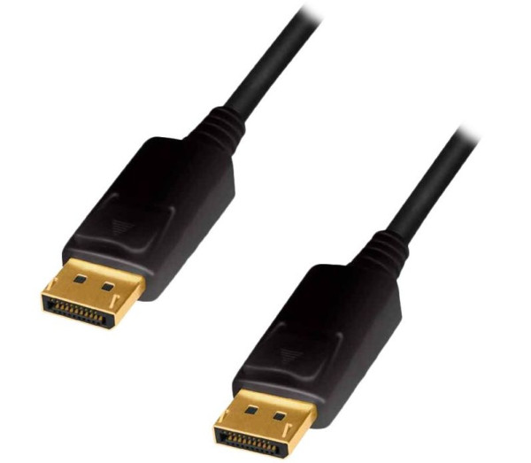 Monitor-Kabel DP-DP 3.0m S-S 4K/60 Hz Schwarz Displayport 1.2, Stecker an Stecker, vergoldet