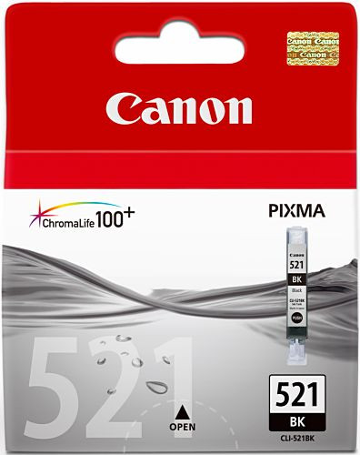 Tinte Canon CLI-521bk schwarz Original für ca. 324 Seiten bei 5% Deckung, oem 2933B001