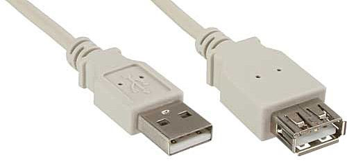 USB-Verlängerung 2.0 A-A S-B 0.5m Stecker an Buchse