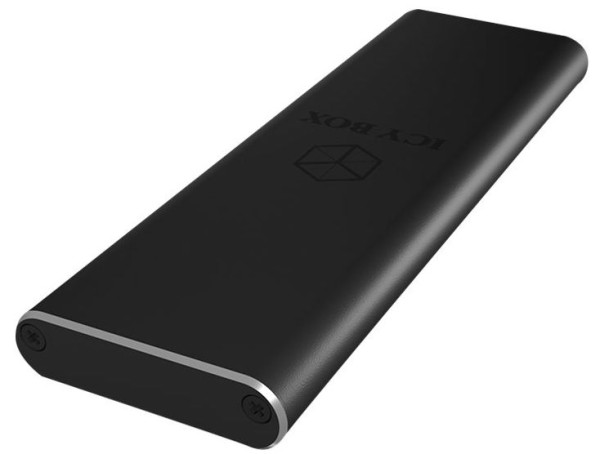 Gehäuse M.2 SSD ICYBOX USB 3.0 Schwarz USB Speichergehäuse extern aus Aluminium, Plug and Play