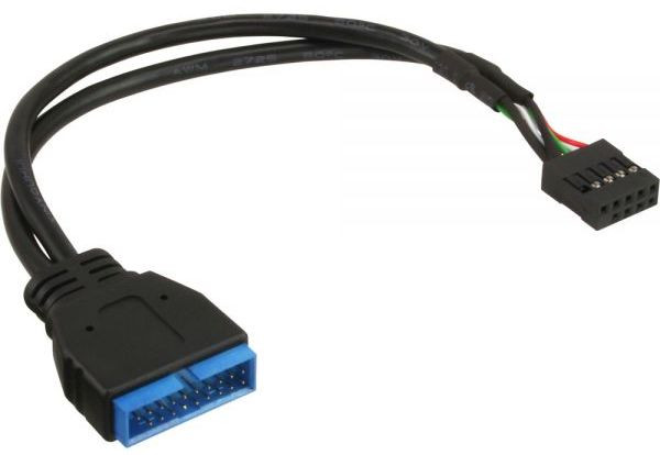 USB-Adapter 2.0 zu 3.0 Adapter intern, ca. 0,15m zum Anschluß von USB 3.0 Geräten mit Pfostenanschluß