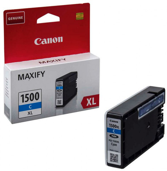 Tinte Canon PGI-1500XL c Cyan Pigmenttinte 12ml (ca. 1.020 Seiten), DRHD-Dual Resistant High Density