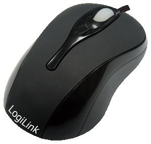 Maus Logilink Mini schwarz USB Plug & Play optische Mini-Notebook-Maus, 800 dpi, oem ID0025