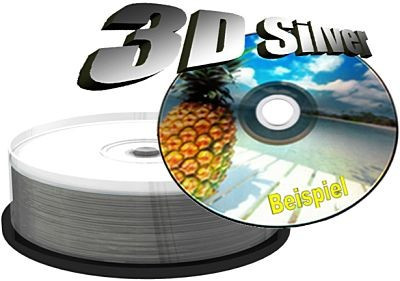 DVD-R Mediarange 25er Spindel beduckbar 3D-Effekt 4.7 GB, 8x, Rohling 'INKJET Silver Oberfläche'