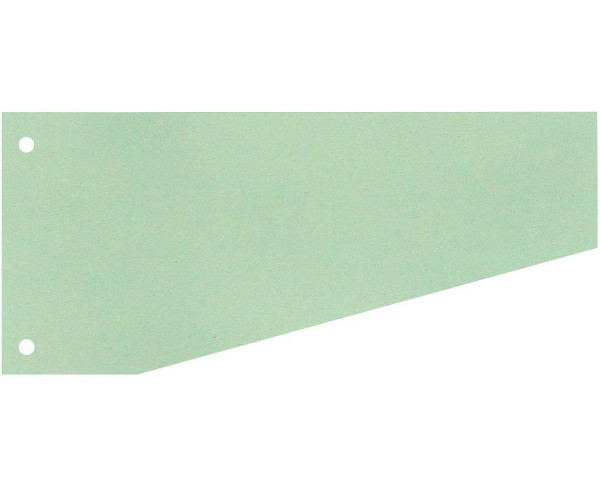 Trennstreifen 100 Stück trapezförmig Grün 24,0 x 10,5/6,0 cm, 190g/m², für DIN A4, gelocht