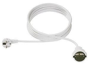 Schuko Verlängerung  3m 220V Weiß BACHMANN Zuleitung: H05VV-F 3G 1,50mm²