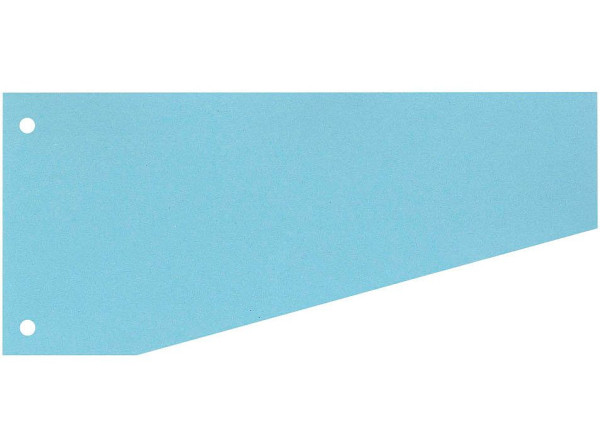 Trennstreifen 100 Stück trapezförmig Blau 24,0 x 10,5/6,0 cm, 190g/m², für DIN A4, gelocht
