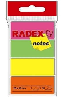 Haftnotiz 20x50 mm 4x50 Blatt Pagemarker Radex N866100 Umverpackung: 24 Stück