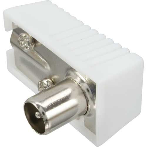 SAT-Kabel Koaxialstecker - gewinkelt Metall vernickelt