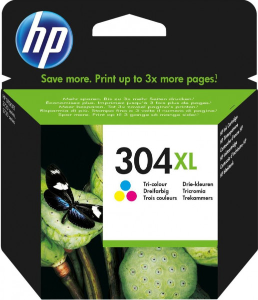 Tinte HP N9K07AE No. 304XL color 7ml, für ca. 300 Seiten