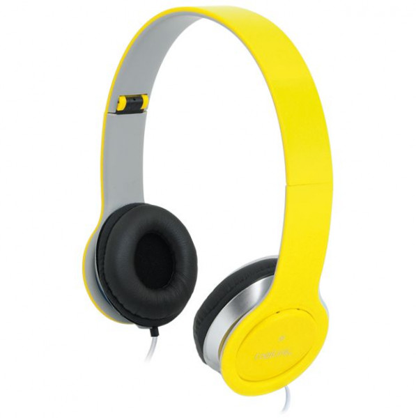Headset Logilink Stereo mit Mikrofon 1x 3,5mm Gelb kabelgebunden, Kopfhörer-Formfaktor: ohrumschließend