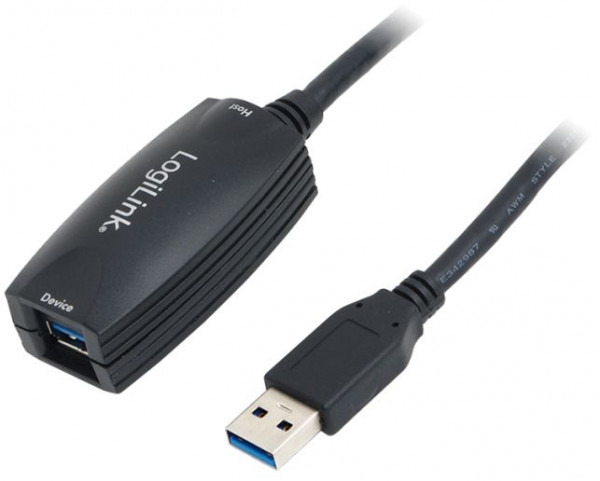 USB-Signalverstärker/Booster-Kabel 5m USB 3.0 Schwarz USB-Verstärker, aktive Verlängerung