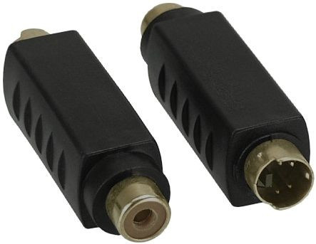 SVHS-Adapter Mini-Din-Stecker an Chinch Buchse 4polig Mini DIN Stecker an Composit-Buchse