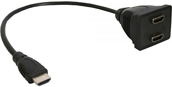 HDMI-Adapter 1xHDMI-Stecker an 2x HDMI-Buchse zum Verbinden von zwei Geräten mit einem HDMI Anschluss