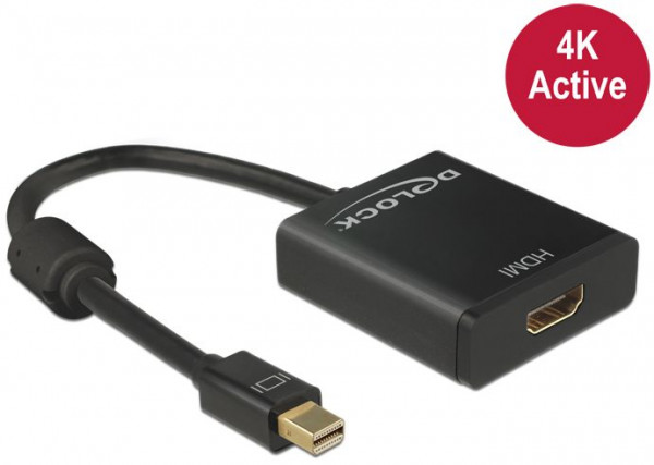 VGA-Adapter mini DisplayPort an HDMI 4K Delock 62611 mini Displayport 20 Pin Stecker > HDMI-A 19 Pin Buchse