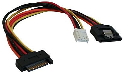 Stromversorgungs-Adapter SATA S-B an 1x 8,89cm Stecker SATA Strombuchse und -stecker an 1x Stromstecker 3.5''