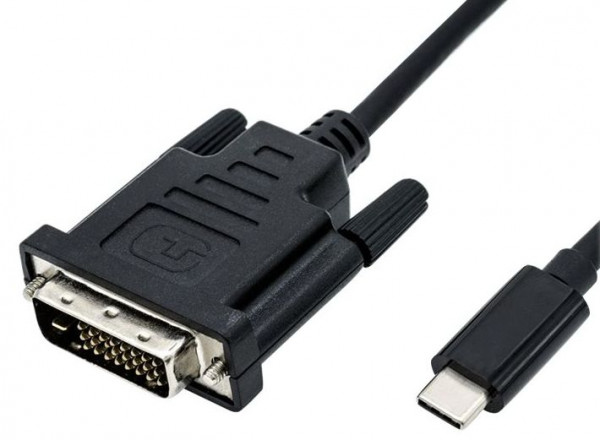 USB-Kabel C an DVI 1m ROLINE Anzeigekabel, externer Videoadapter