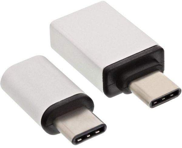 USB-Adapter 3.0 Set C Stecker an Micro und C an USB Buchse Bundel aus 2 Adaptern, mit Aluminiumgehäuse