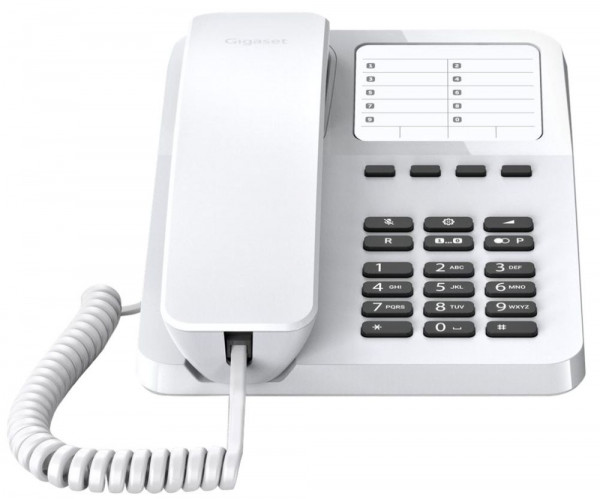 Telefon Gigaset Desk 400 Weiß schnurgebundenes Tisch- und Wandtelefon