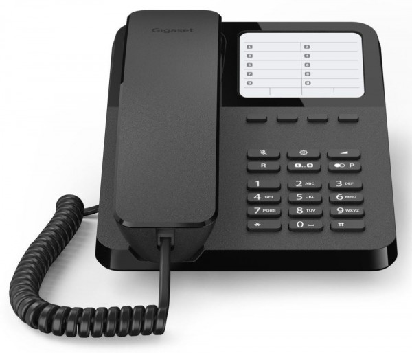 Telefon Gigaset Desk 400 Schwarz schnurgebundenes Tisch- und Wandtelefon