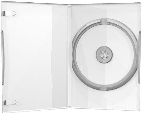 DVD Hülle 1fach Book-Case (einzeln) Mediarange transparent DVD Box, mit transparenter Außentasche,