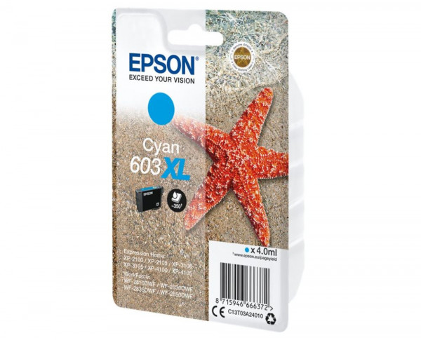 Tinte EPSON 603 XL Cyan Seestern hohe Kapazität, 4.0ml, für ca. 350 Seiten