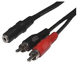 Audiokabel  2m 1KB-2CS stereo (auch 1.5m) 3.5mm Klinkenbuchse - 2xCinchstecker