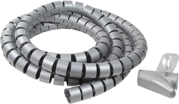Spiralband 2,5m, silber, 25mm LogiLink flexibler Kabelkanal
