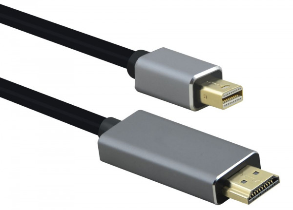 Monitor-Kabel mDP-HDMI S-S 1m 4K Helos Mini-Displayport an HDMI, Stecker an Stecker, vergoldet