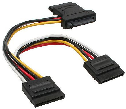 Stromversorgungs-Adapter SATA an 2x SATA SATA Strombuchse und -stecker an 2x SATA Stromstecker