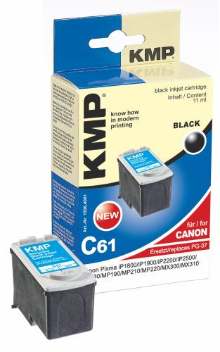 Tinte Canon PG-37 schwarz kompatibel KMP C61 11 ml