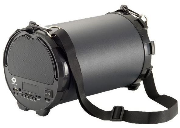 Lautsprecher Conceptronics 18 Watt Wireless Action tragbarer Aktiv-Bluetooth-Lautsprecher, Grau, Schwarz